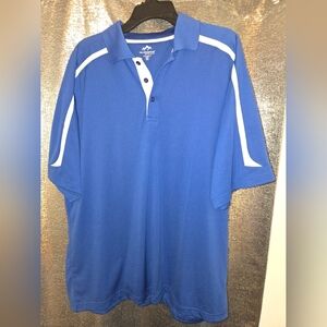 TRI-MOUNTAIN Polo Men's XL Navy /White Short Sleeve Moisture Wicking Shirt